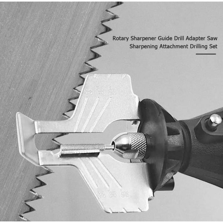 ✦ExoticLiving✦ Alat Pengasah Gigi Gergaji Rantai Panduan Bor Adaptor Gaya Dremel Bor Alat Putar Bor 