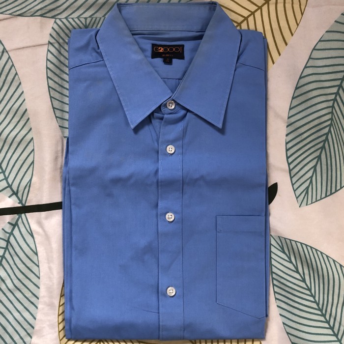 G2000 Kemeja panjang slim fit biru uk 16/34