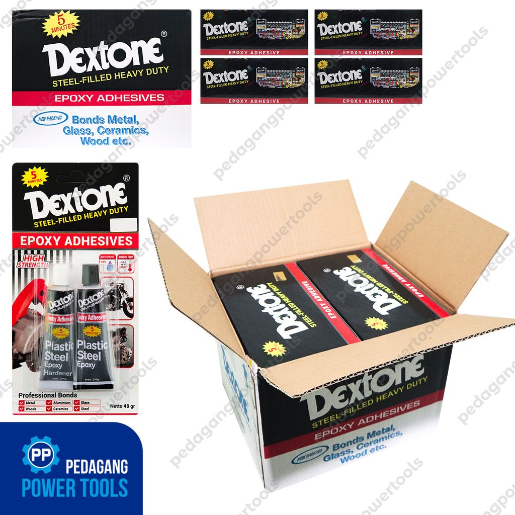 

DEXTONE 1 Dus 4 Lusin Lem Epoxy 5 Menit Serbaguna Campur Besi Kaca Kayu Keramik Adhesives