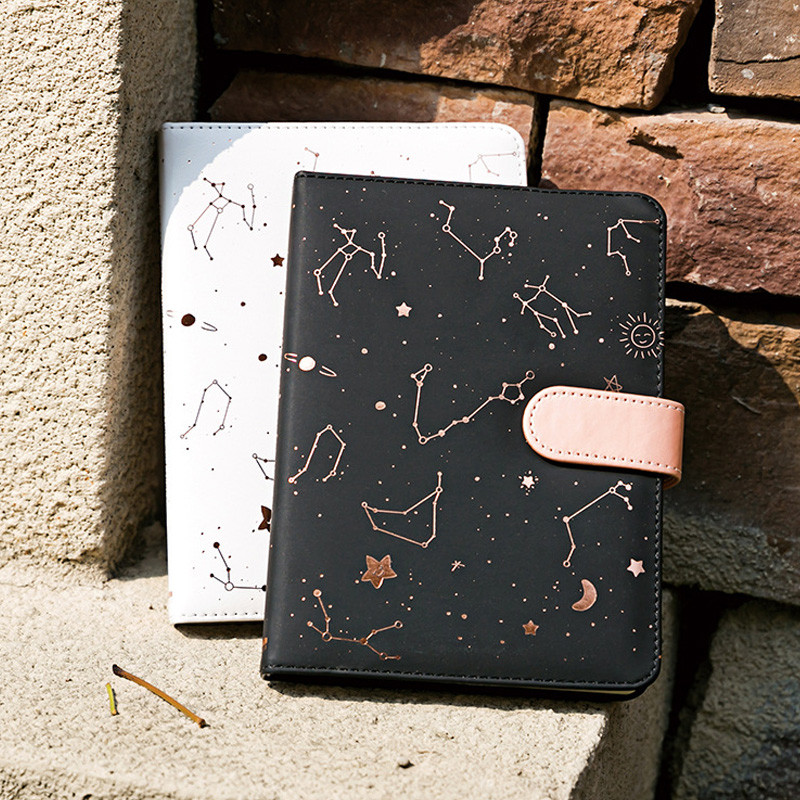 

Starry Sky Planner Yearly&weekly Planner 288 Pages A6 Size Notebook/journal/ PU Leather Buku/Magnetic Notebook
