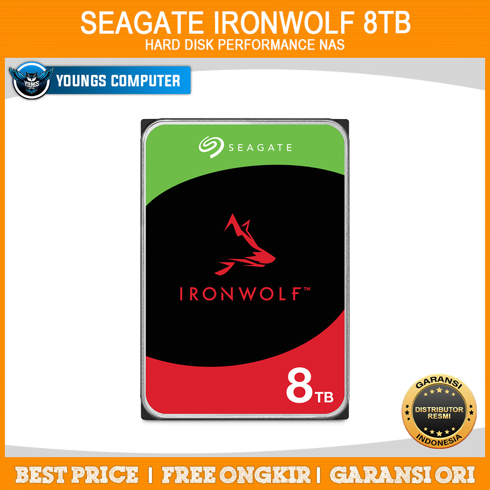 HDD 3.5" SEAGATE IronWolf 8TB NAS Harddisk MFI 3 Tahun