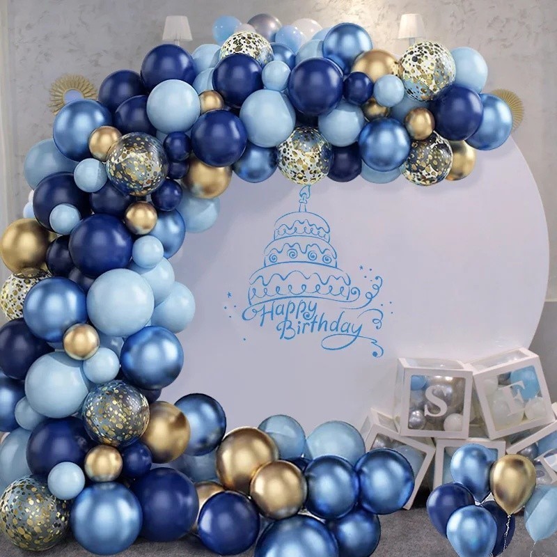 Balon Garland Karangan Bunga Warna Biru Untuk Dekorasi Pesta Ulang Tahun Balon Ulang Tahun Dekorasi 