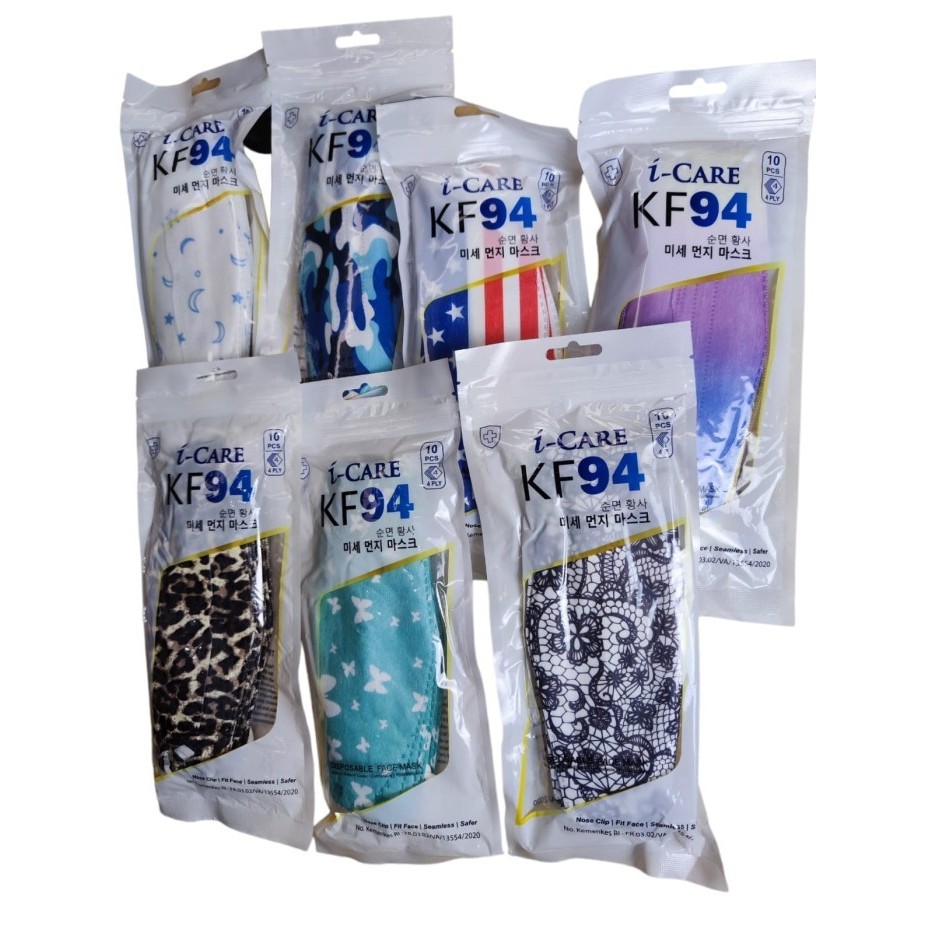 

Masker Kf94 4Ply 4 ply korea Evo Plusmed Convex 4D Hitam Putih 10pcs - iCare Motif