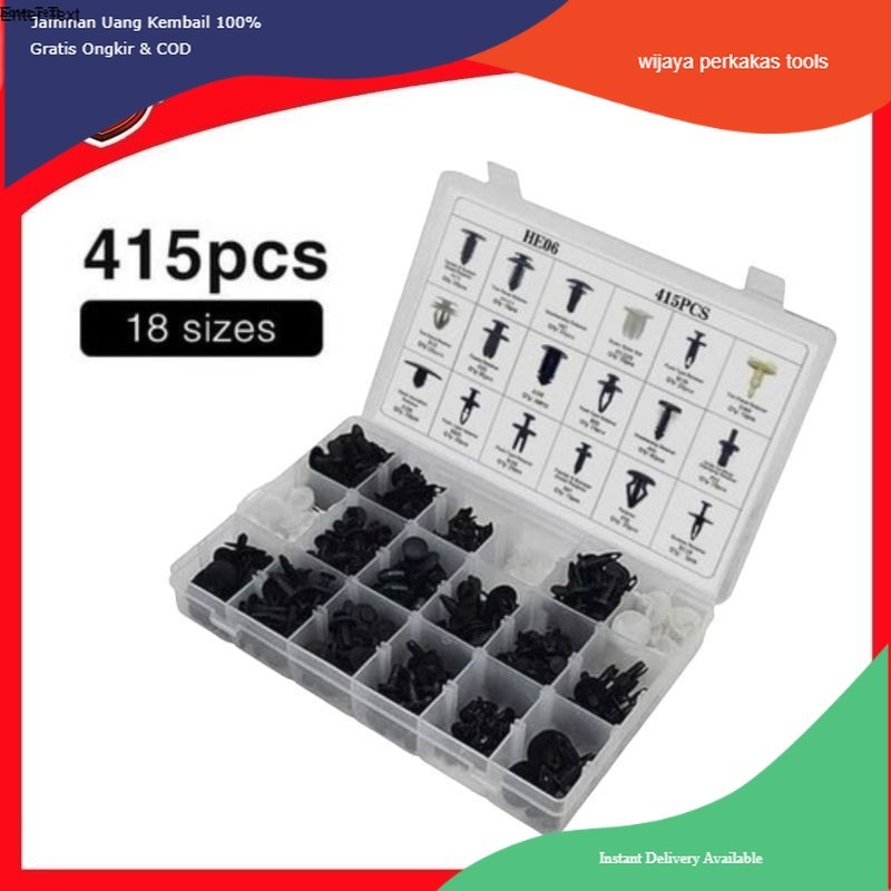 Baut klip rivet universal pengencang panel mobil bolt rivet set 415pcs