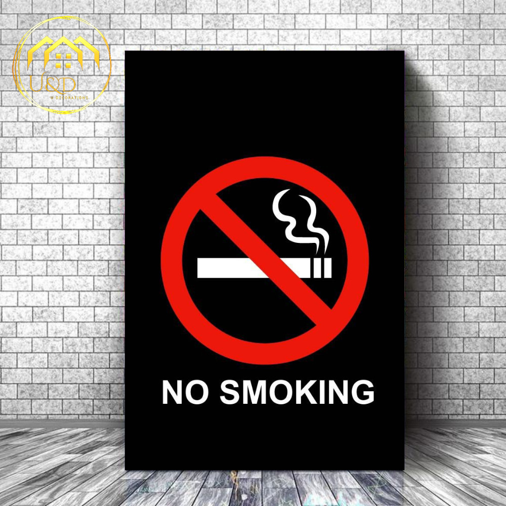 HIASAN DINDING TEMA NO SMOKING - POSTER KAYU NO SMOKING - POSTER NO SMOKING -  WALL DECOR - UKURAN 2