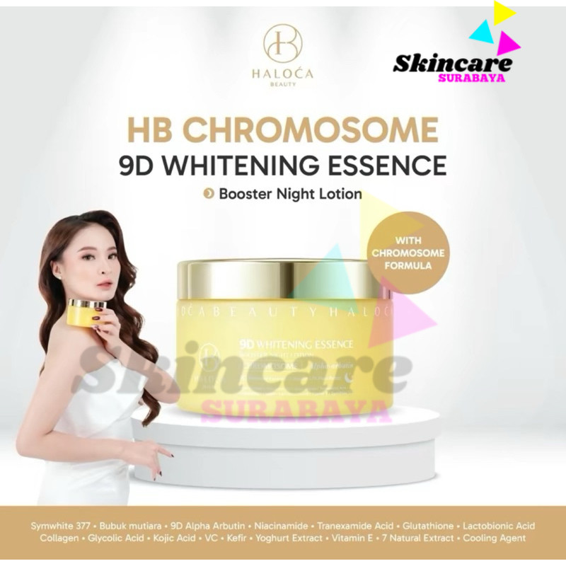 [ HALOCA BEAUTY ] HB CHROMOSOME 9D Whitening Essence Boster night Lotion pemutih Badan skincaresurab