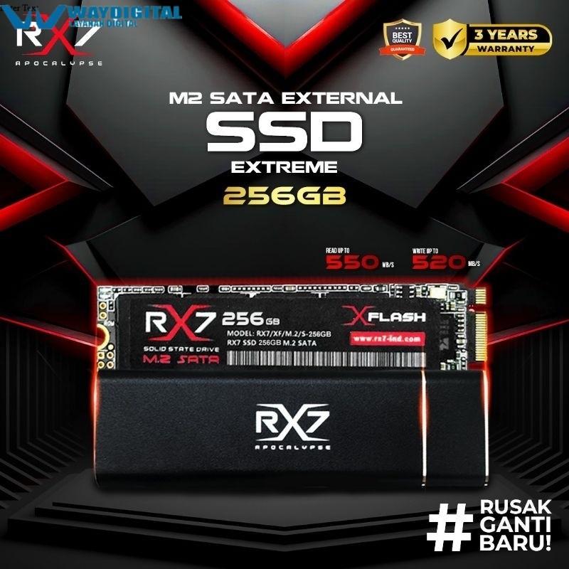 SSD M2 SATA EXTERNAL 256GB RX7 / ENCLOSURE M2 SATA + M2 SATA 256GB RX7