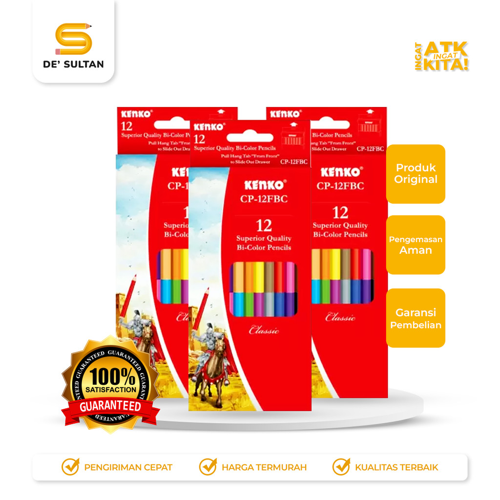 

KENKO 12 BI-PENSIL WARNA/ COLOR PENCIL CP-12FBC (1SET)