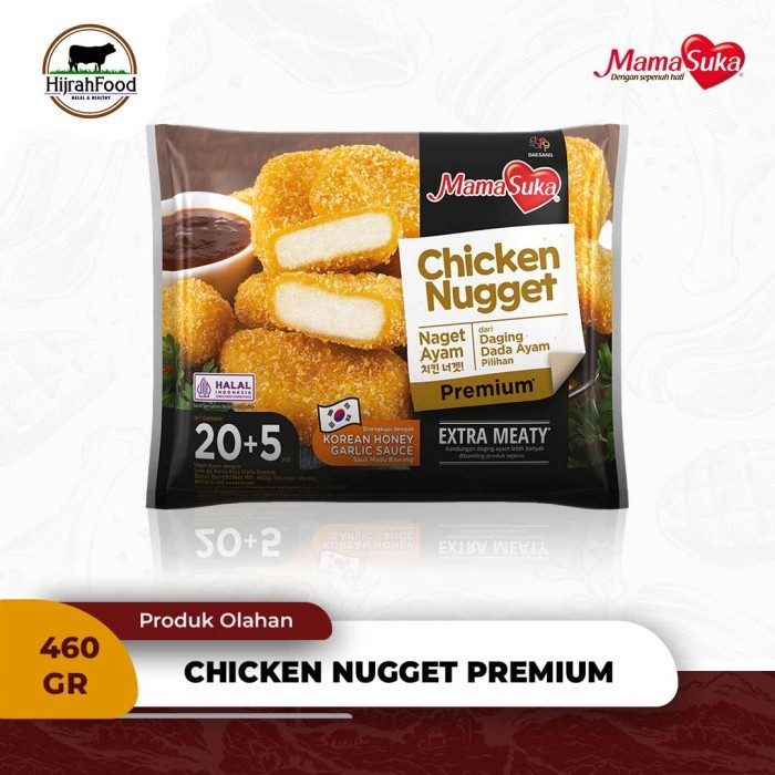 

MamaSuka Chicken Nugget Premium dengan Korean Honey Garlic Sauce Naget Ayam Extra Meaty 460 gram