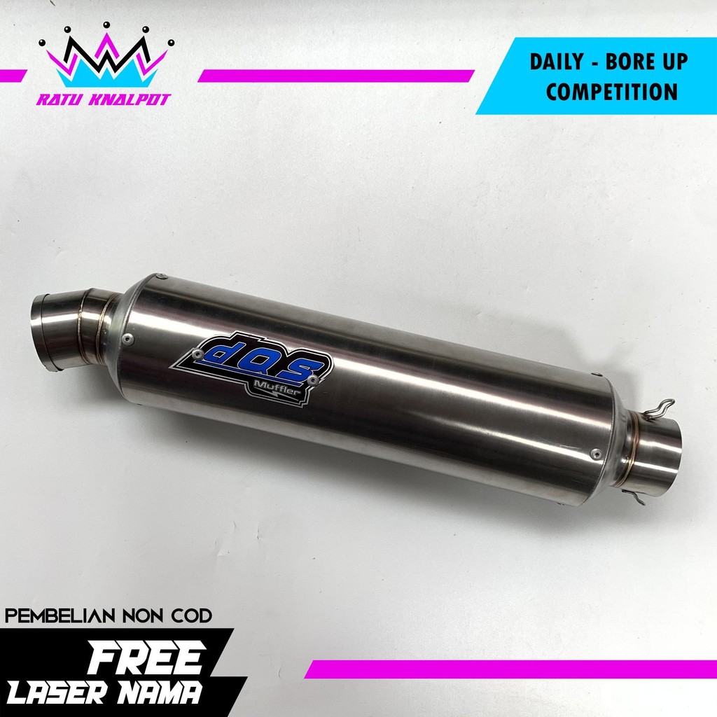 SLINCER KNALPOT RACING DOS BULAT JENONG 40CM INLET 50MM
