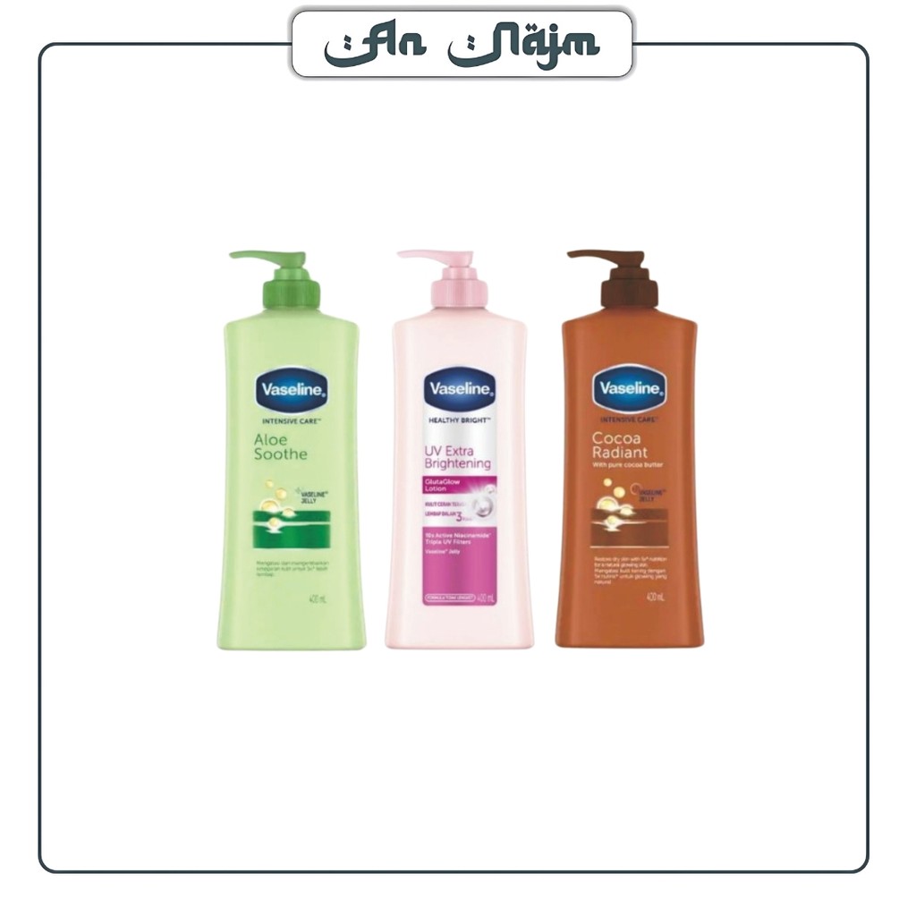 Vaseline Hand Body Lotion 400ml Inyensive Care & Healthy Bright Kemasan Botol Pump Jumbo | Perfect B