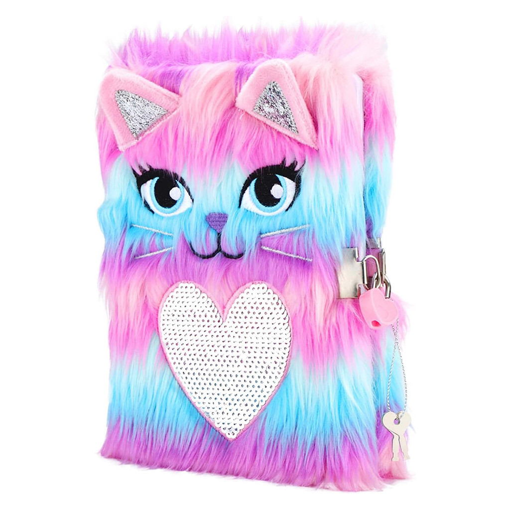 

Diary for Girls with Lock and Keys, Cute Lion Plush Diary Secret Diary, Writing Journal Lined Pages Notebook Sequined Design