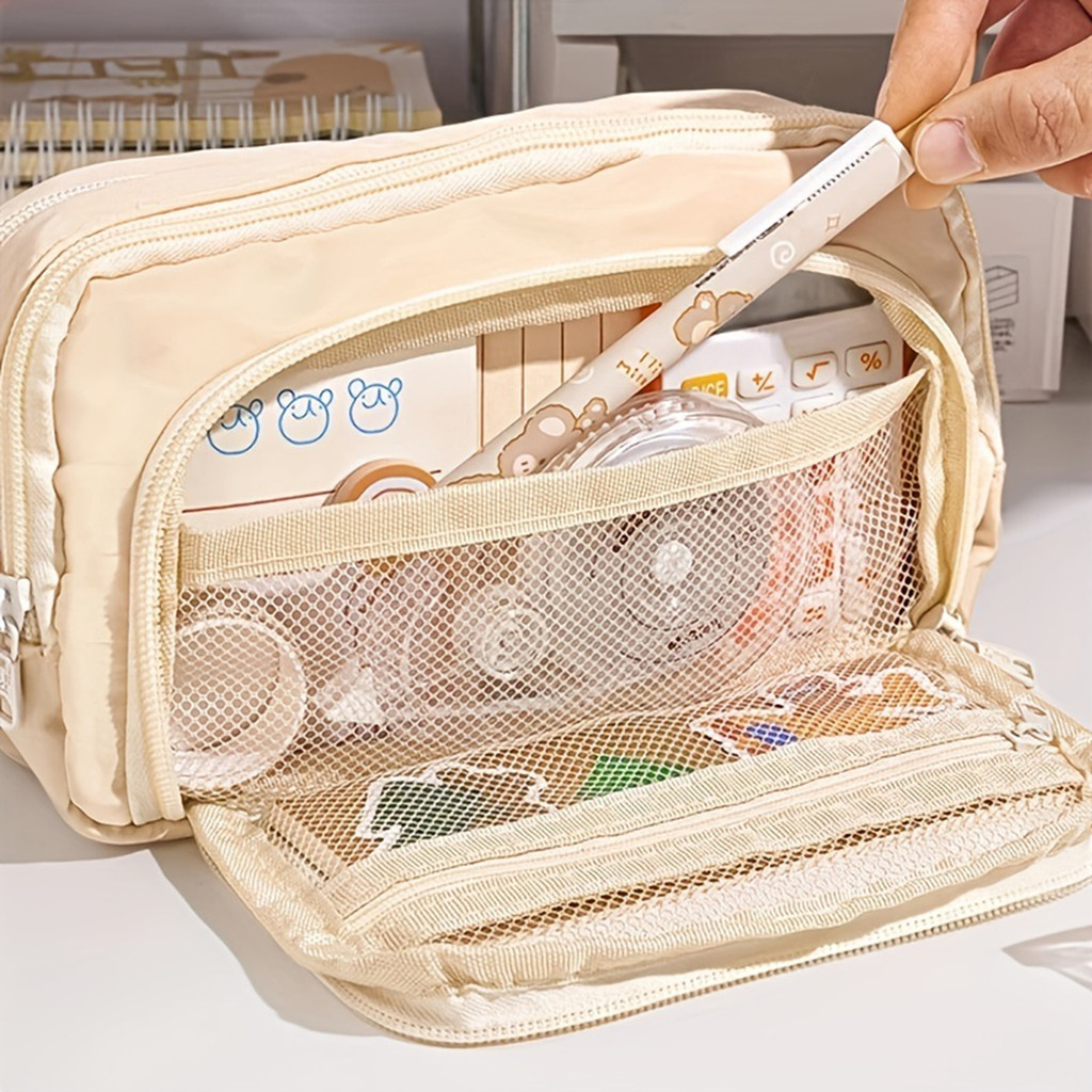 

Large Capacity 3 Layers Pen Box Kawaii Pencil Cases Cute Pen Holder Pouch for Students Back to School Stationery Supplies