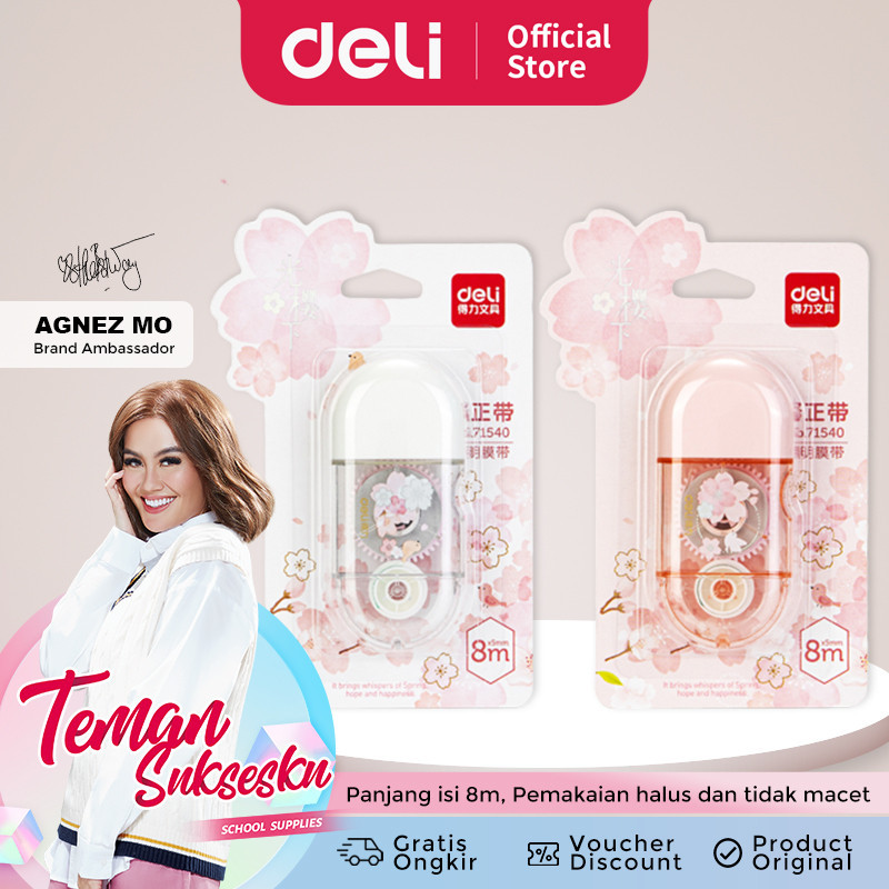 

Deli Correction Tape / Tip Ex Kertas 8m Design Sakura 71540