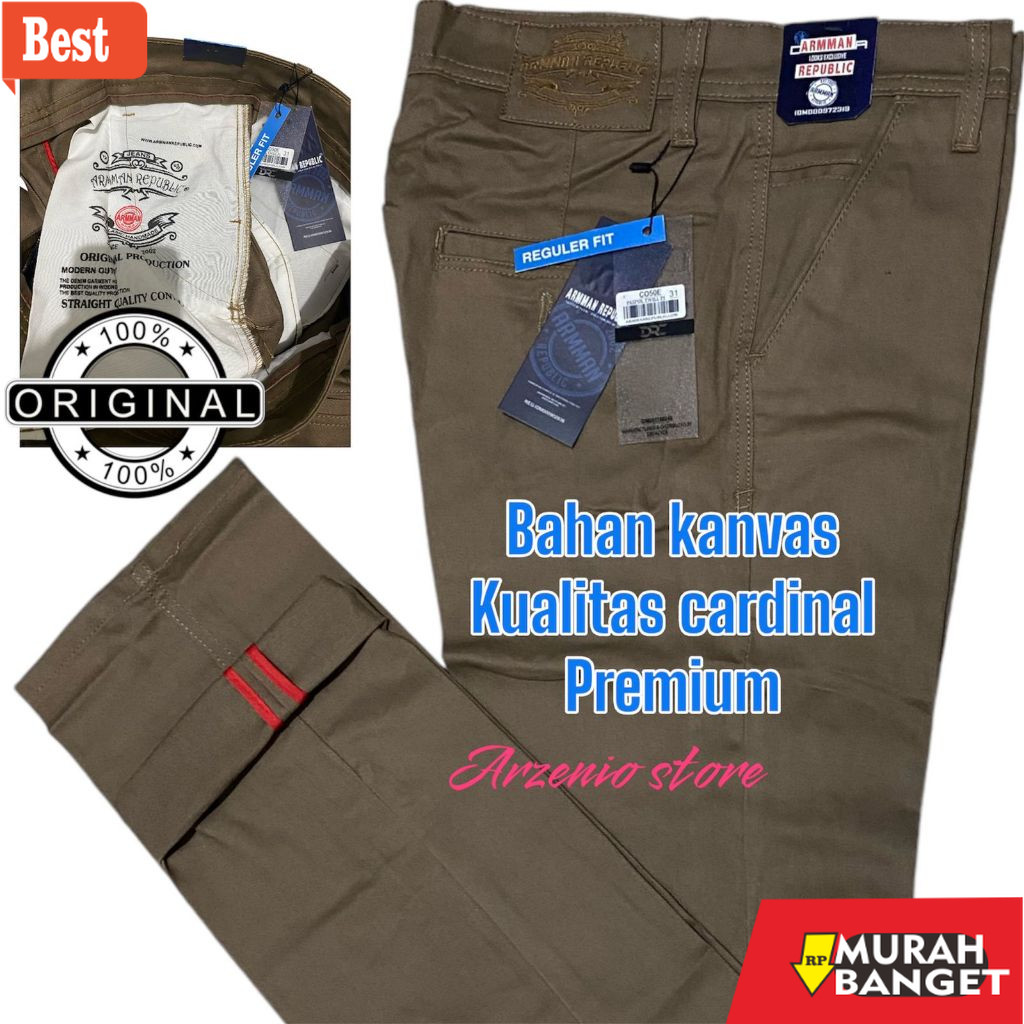 celana cargo panjang pria Celana Panjang Pria Chinos Reguler Standar Premium Original 100% Bahan Teb