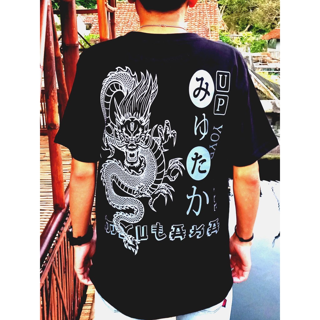 MYUTAKA056-  Kaos jepang premium katun combad 24s up your style motif naga