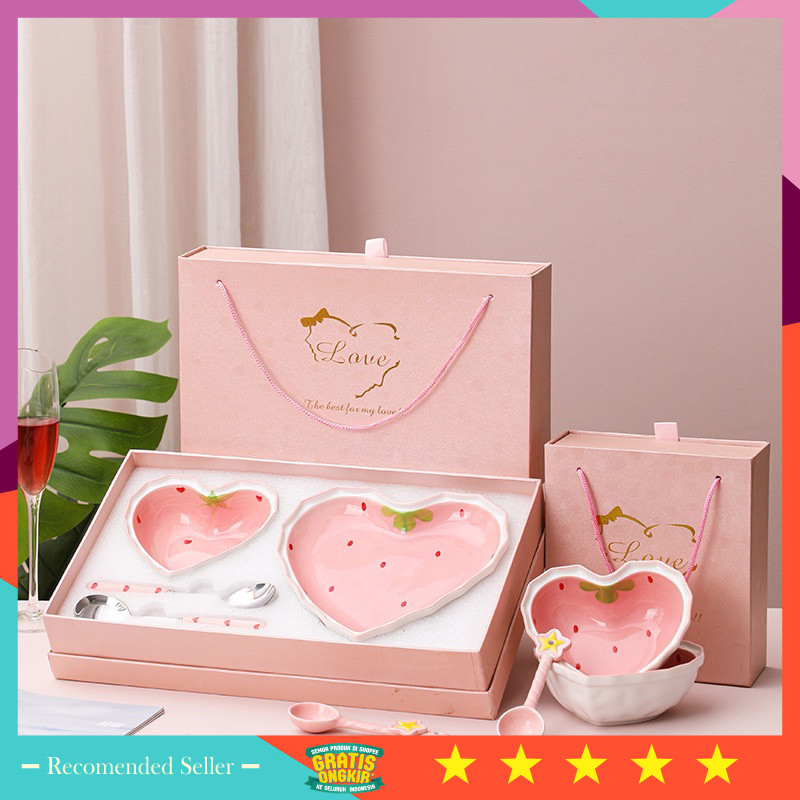 Hampers Natal Keren Unik Lucu Murah kekinian / Kado pernikahan Piring Mangkuk love Hampers / Mangkuk