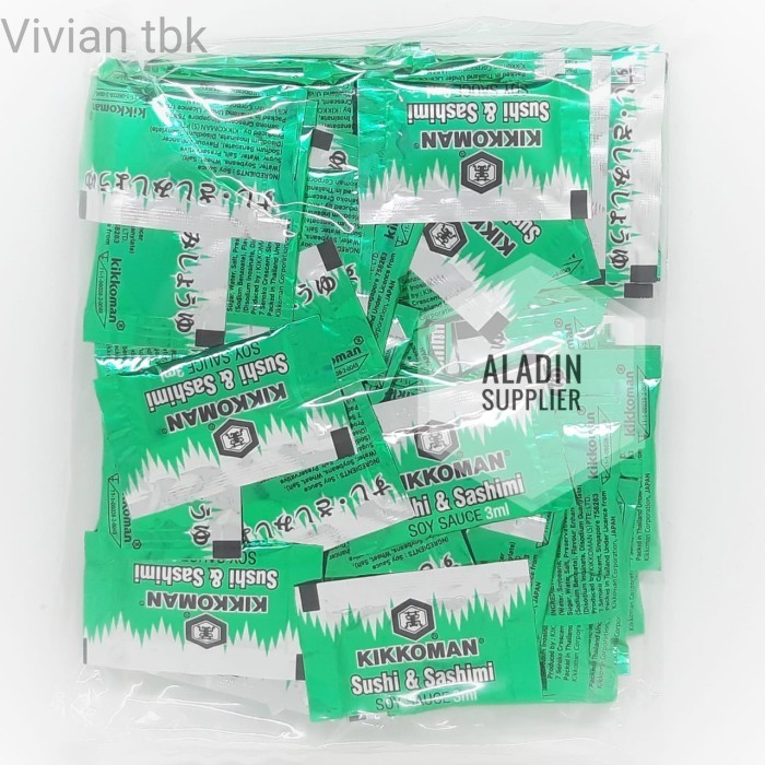 

vv Kikkoman Soy Sauce Shoyu Sushi Sashimi- Kecap Jepang Sachet 100pc