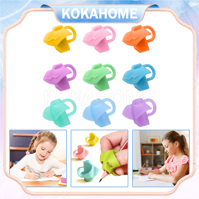

writing grip pencil holder/alat menulis anak/tempat pena jari silikon