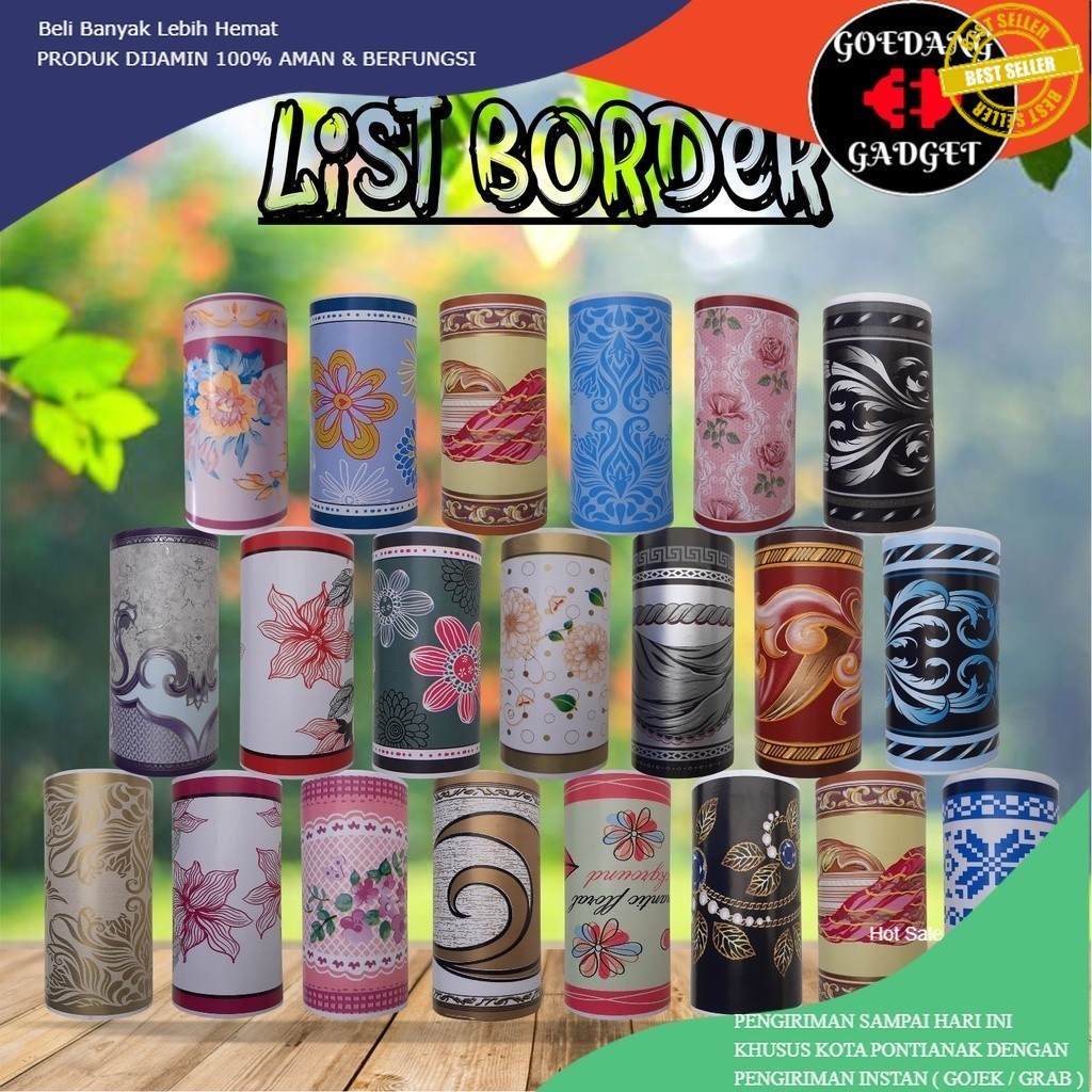 LIST BORDER STIKER WALLPAPER STICKER LIS BORDER PREMIUM TEKSTUR TIMBUL 10CM X 10M WALL BORDER LIST S