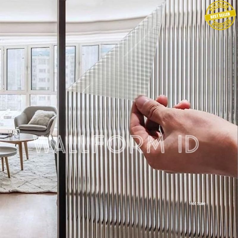 FLUTED PREMIUM REEDED MORU GLASS WINDOW STICKER | Sticker Kaca Fluted Reeded Moru Sandblast