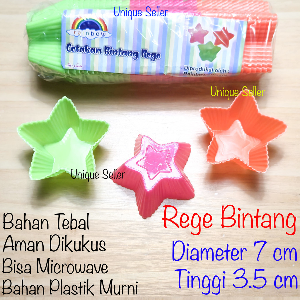 [Isi36] Cetakan Kue Rege Bintang Plastik isi 3 Lusin / Cetakan Pudding / Cetakan Puding Agar Jelly /