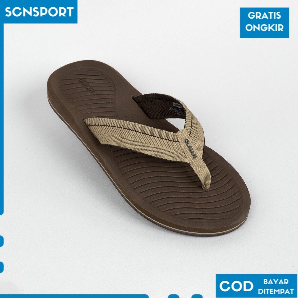 OLAIAN Sandal Jepit Pria 500  Coklat  8788221 SP1