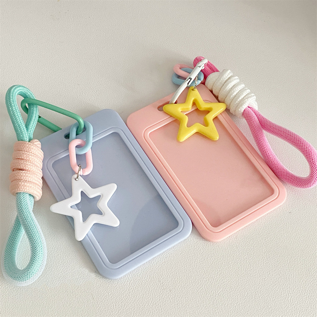 

ABS Slide Kpop Photo Card Holder Anti-lost Keychain 3 Inch Korean INS Idol Protective Case Bag Bus Cards Sleeves Supplies