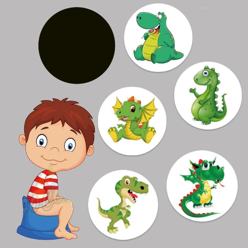 

5pcs Cartoon Pee Target Pot Stickers Children's Stickers Color Changing Thermal Stickers Potty Training Stickers For Kids Boys