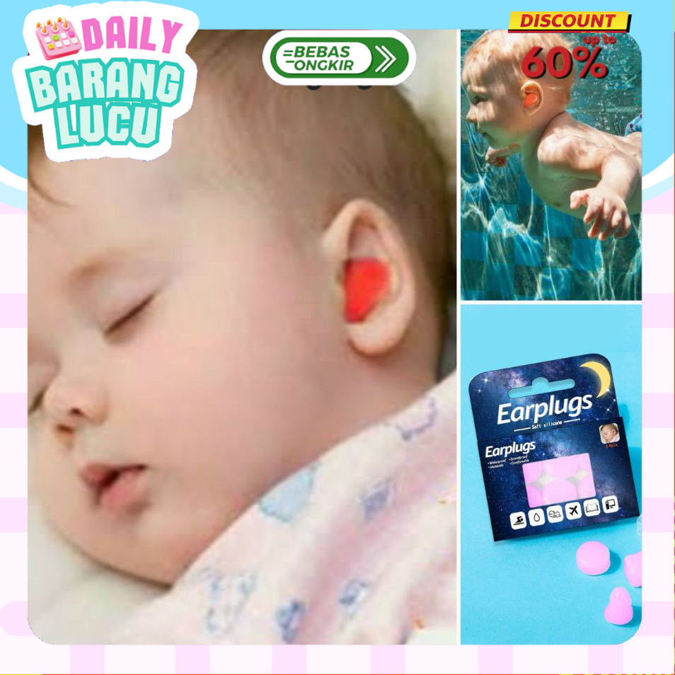 Earplug Penutup Telinga Bayi 6 pasang Naik Pesawat Pelindung Telinga Anak Untuk Renang EP