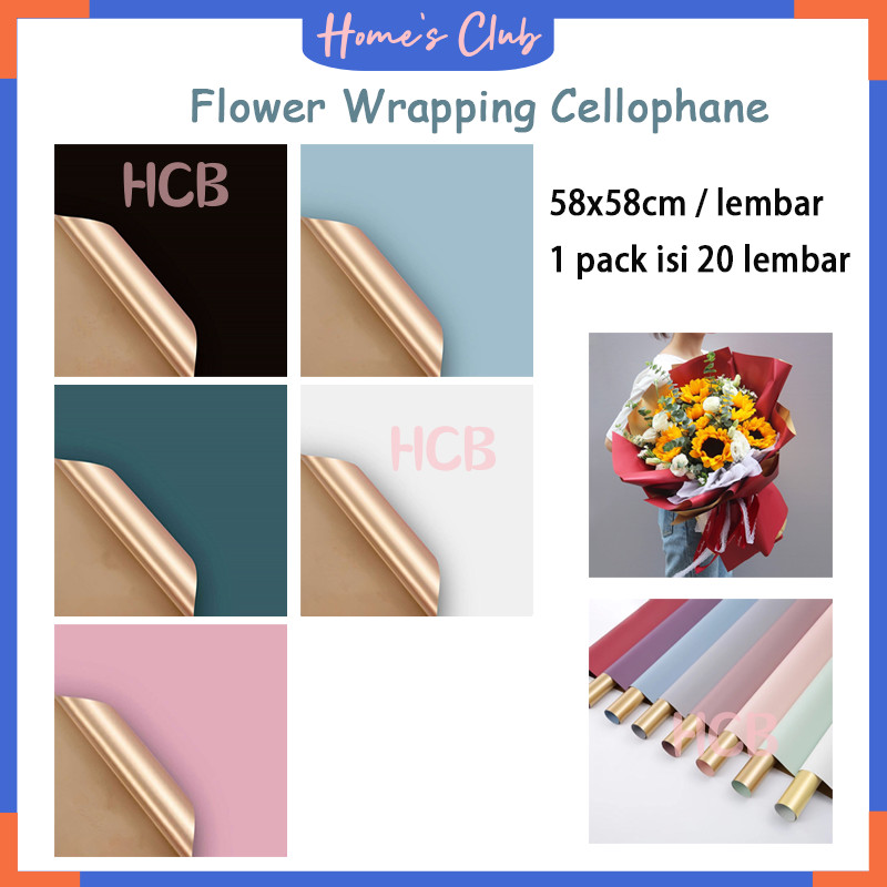 

Bi Color Gold Cellophane / Kertas Buket Bunga / Flower Wrapping Waterproof