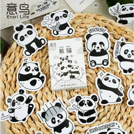 

Sticker Pack Isi 30 Lembar PANDA FAMILY Scrapbook Journal Stiker