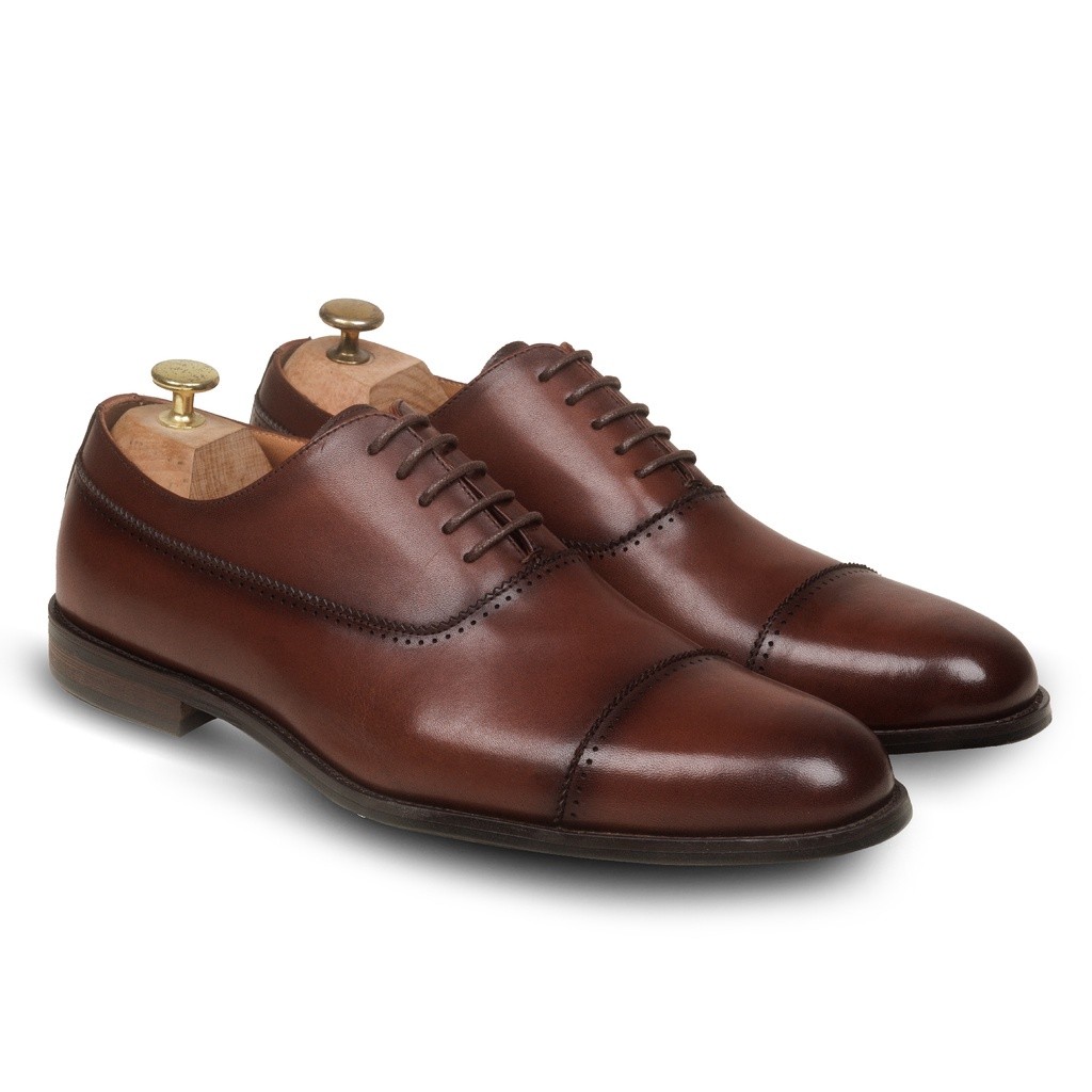 SEPATU KERJA COWOK KEREN MACO / Conrad Cap Toe Coffee - Nappa Milano - Nappa Milano - Sepatu Pria