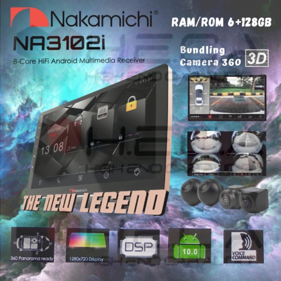 Nakamichi NA-3102i NEW LEGEND 6/128 9 Inch Android 9" + Camera 360 3D