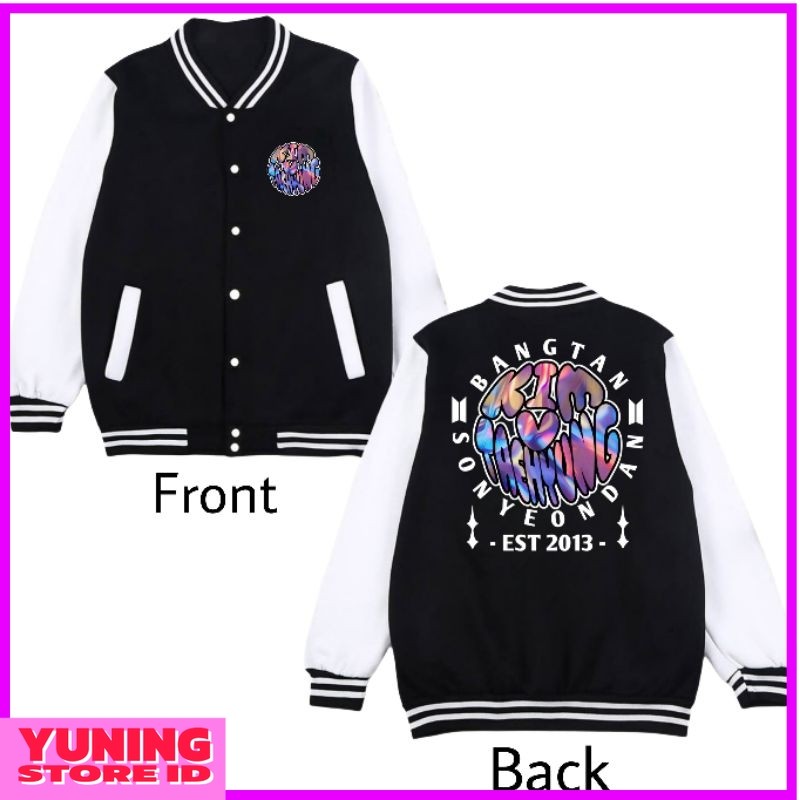 YSID Jaket Varsity Bangtan V Kim Taehyung Chrome Texture Streetwear DB