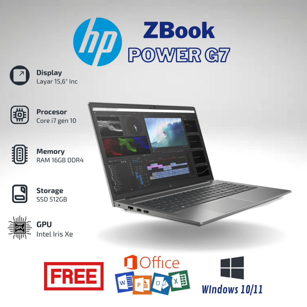 Laptop HP Zbook Intel Core i7 RAM 16GB SSD 512GB Second Berkualitas