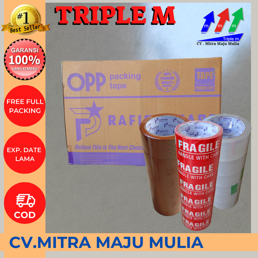 

LAKBAN BENING COKELAT FRAGILE 1 KARTON MMM