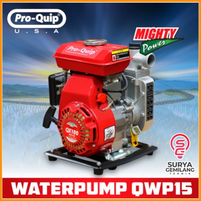 Waterpump PROQUIP 1.5 inch Mesin Pompa Air Sawah Portable QWP 15 USA