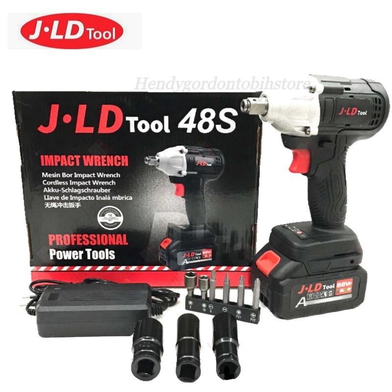 JLD Cordless Impact Wrench 48S brushless impact baterai / 350N.M impact pembuka baut / 88VF impact b