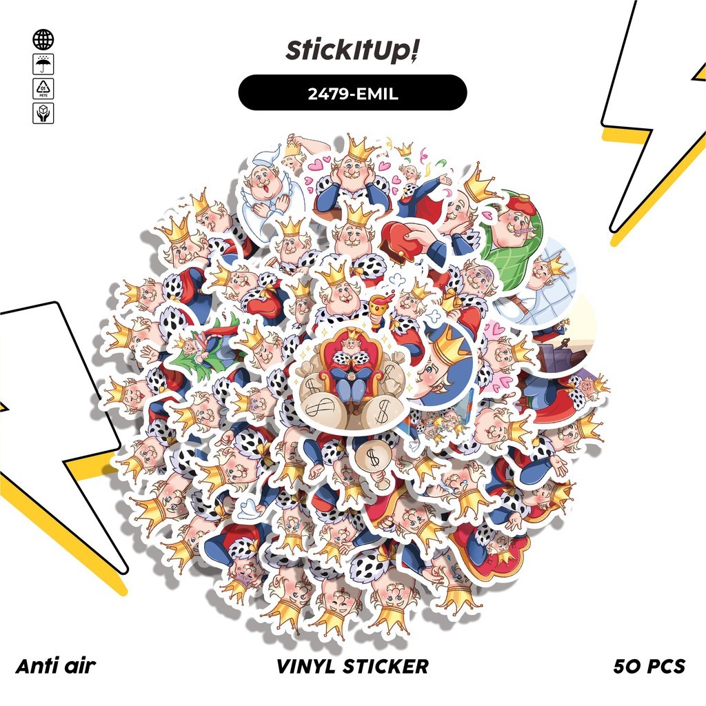 

COD✨ 50 Pcs Stiker FUNNY CHARACTER EMIL THE KING STICKER PACK Lucu Anti Air Untuk Dekorasi Notebook Sepeda Skateboard Handphone DIY