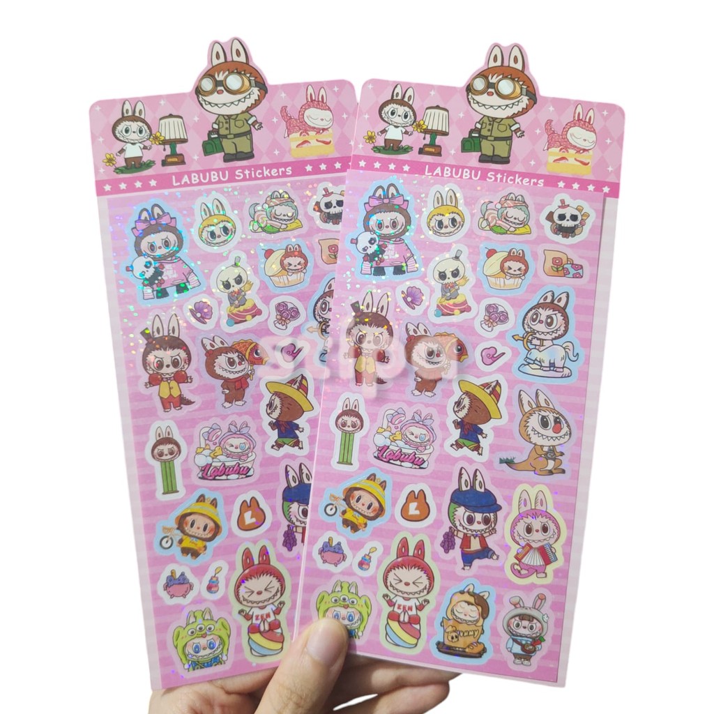 

STIPA Sticker Laser Karakter Labubu TGG Stiker Dekor Stationery ATK Mainan Anak Cuckoo Stickers