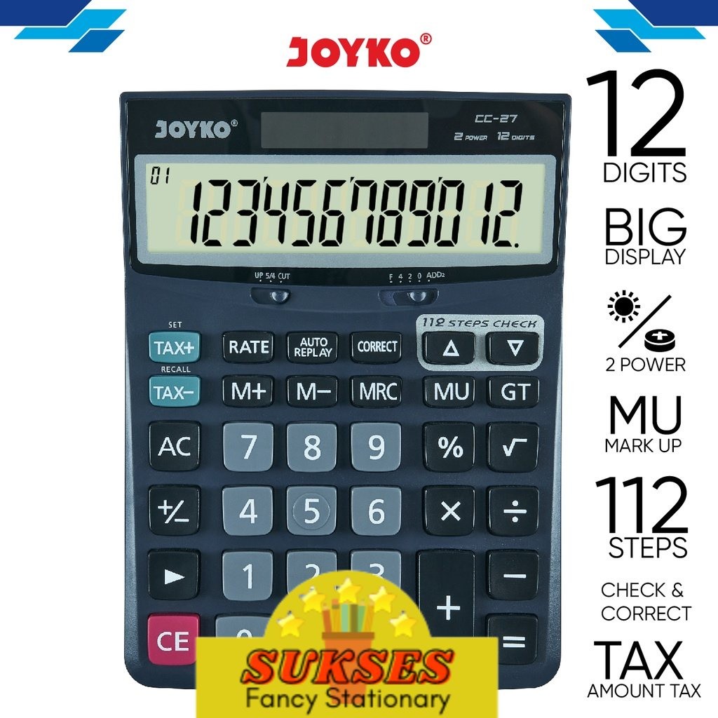 

Calculator Kalkulator Joyko CC-27 12 Digits Check Correct