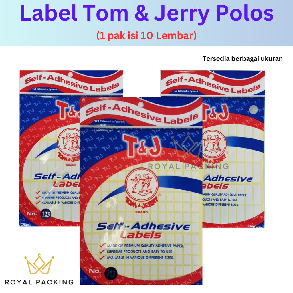 

[RP] Label Tom and Jerry T&J No 99 103 104 107 109 112 121 123 127 Tom&Jerry / Kertas Sticker Stiker Labels