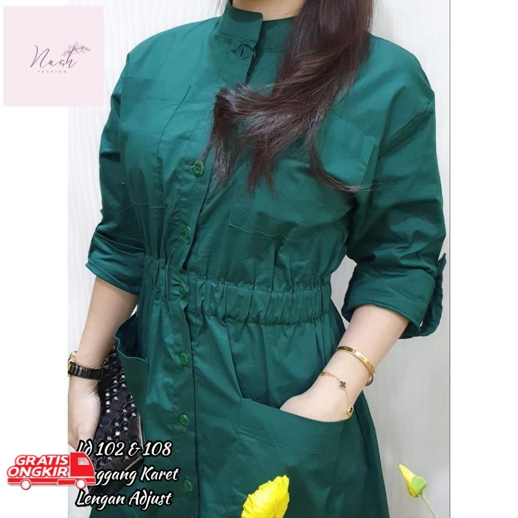 Dress Korea / JESS Dress Wanita Midi - Dress Korea - Dress Katun Stretch
