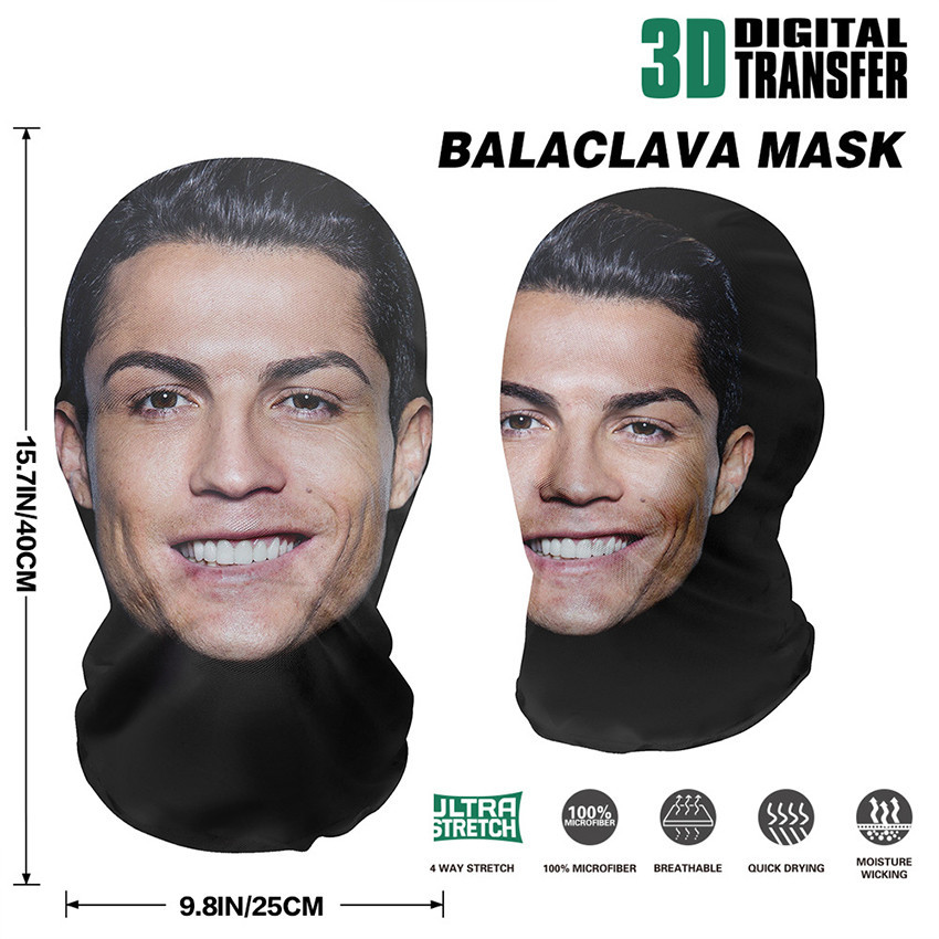 FREE ONGKIR 3D DICETAK MESSI CRISTIANO RONALDO MASKER ELASTIS MESH MASKER WAJAH TOPENG PRANK