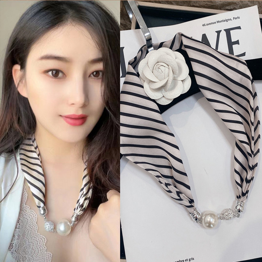 D3W Wanita Gesper Magnetik Syal Dasi Syal / Kecil Selendang / Syal Dengan Penutup Magnetik