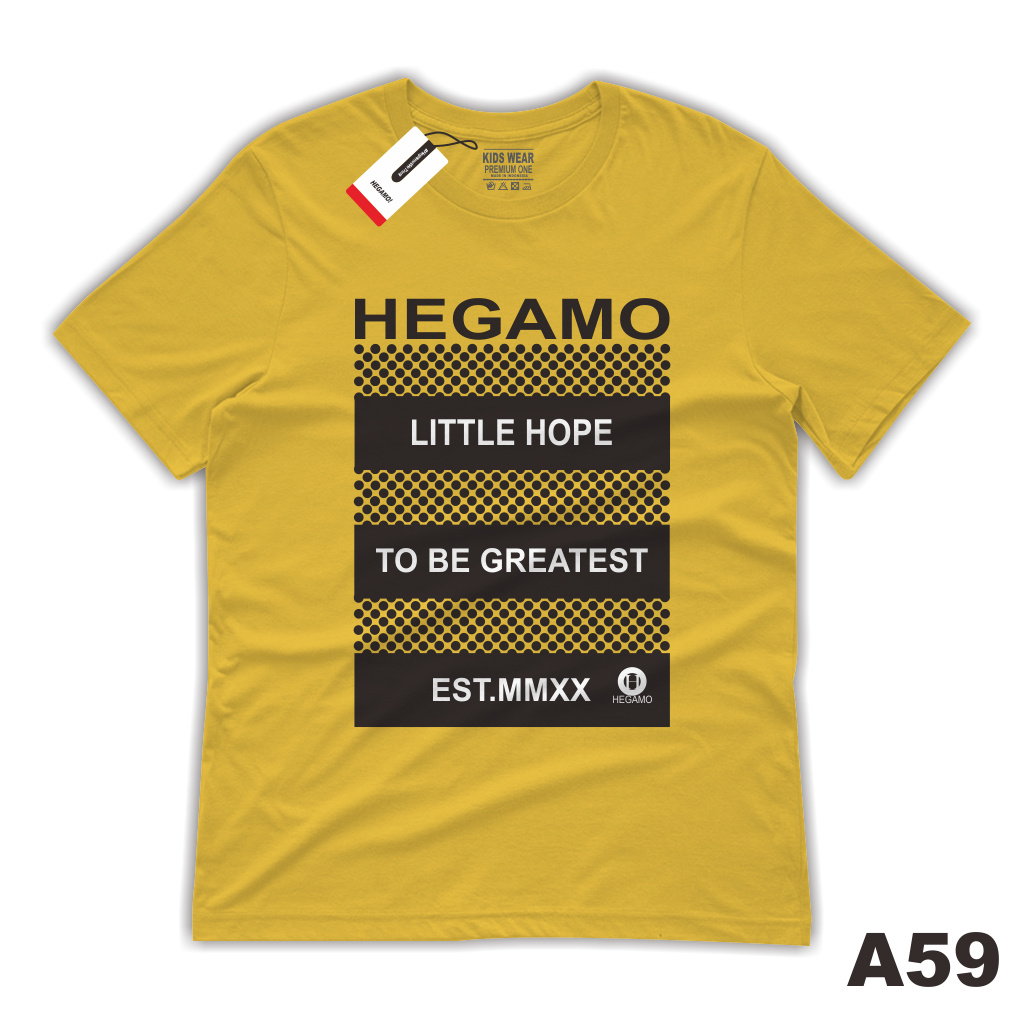 HEGAMOKids Baju Kaos Anak distro Laki Laki 1-12 tahun Warna mustard bahan katun premium distro | HGM