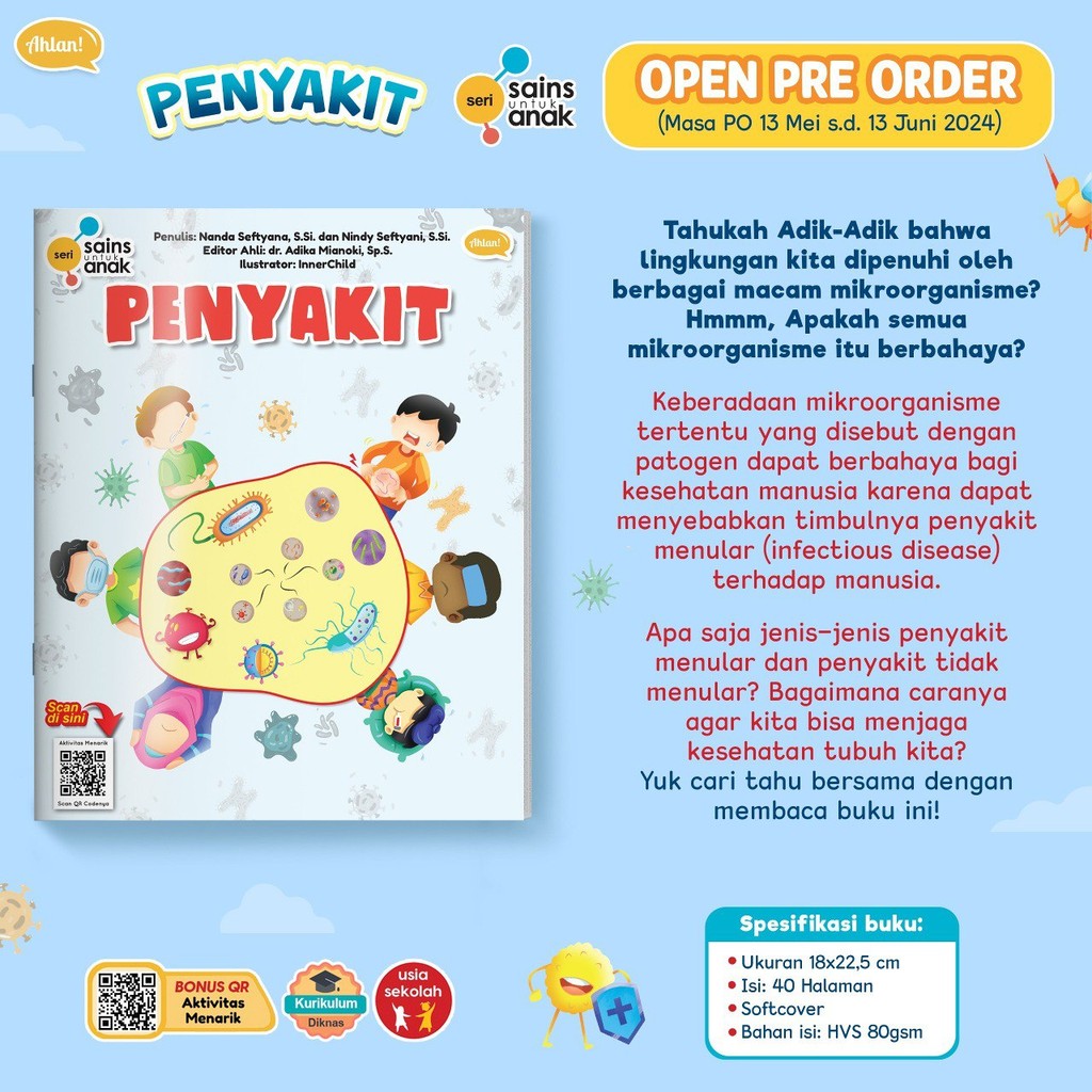 Seri Sains Untuk Anak : Penyakit | Buku Sains Anak