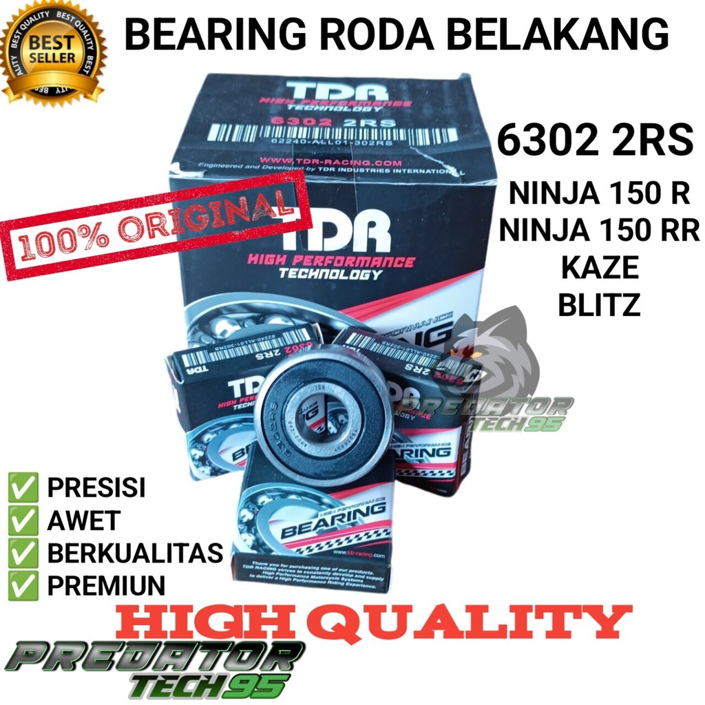 BEARING LAHER BELAKANG 6302 2RS TDR RACING NINJA 150 R RR 2T KAZE BLITZ HIGH QUALITY