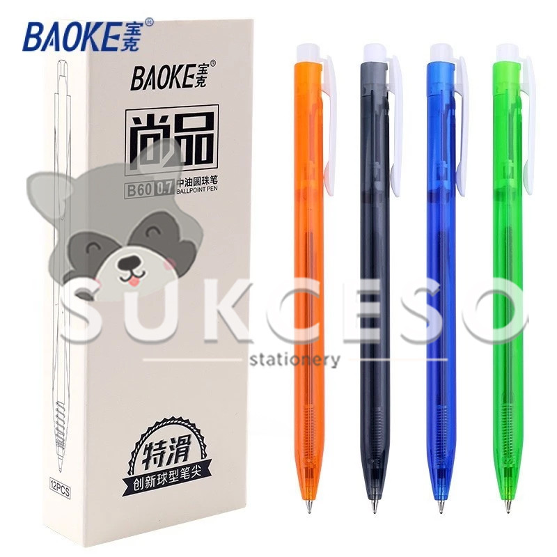 

BAOKE Pen Gel 0.7mm B60 - Pulpen Pena Jel Cetek SATUAN Hitam Murah